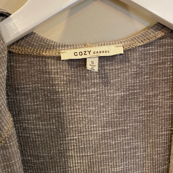 Cozy Casual Open Duster Cardigan Gray Small - Picture 3 of 7